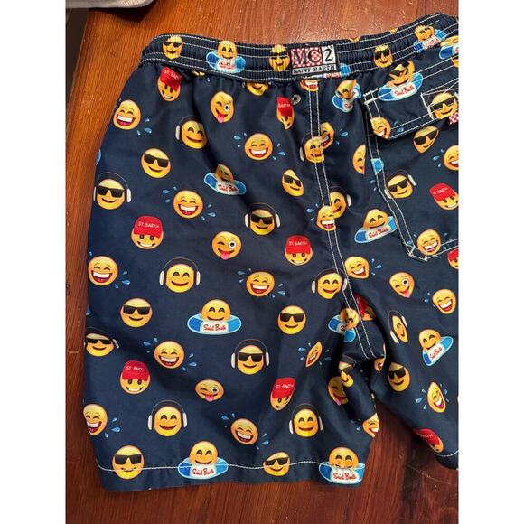MC 2 Saint Barth Emoji smiley face boys swim trunks size 12 - Picture 11 of 15